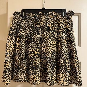 Topshop women’s skirt leopard print with elastic cute waist